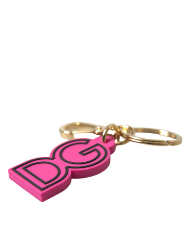 Dolce & Gabbana Chic Gold and Pink Keychain Elegance