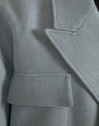 Dolce & Gabbana Blue Double Breasted Trench Coat Jacket