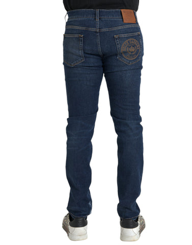 Dolce & Gabbana Blue Slim Fit Cotton Skinny Men Denim Jeans