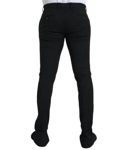 Dolce & Gabbana Black Wool Stretch Men Skinny Pants