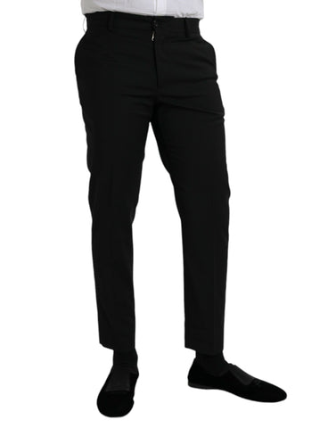 Dolce & Gabbana Black Wool SlimFit Dress Formal Pants