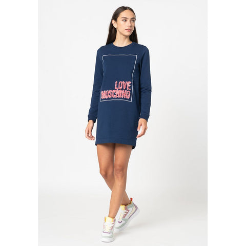 Love Moschino Blue Cotton Women Dress