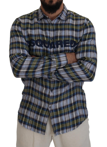 Dsquared² Multicolor Checkered Casual Men Long Sleeves Shirt