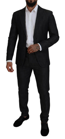 Dsquared² Black Cotton Single Breasted 2 Piece MIAMI Suit