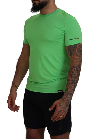 Dsquared² Green Modal Short Sleeves Crewneck T-shirt