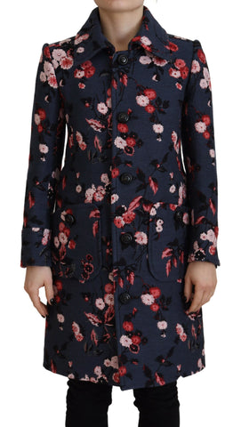 Dsquared² Multicolor Printed Women Long Coat Blazer Jacket