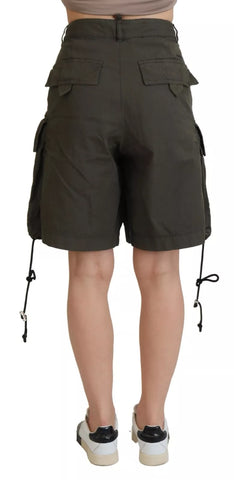 Dsquared² Green High Waist Cargo Bermuda Women Shorts