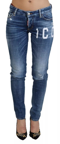 Dsquared² Blue Icon Low Waist Skinny Jennifer Denim Jeans