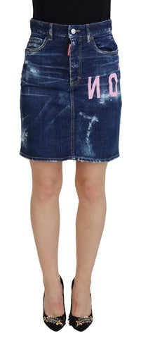 Dsquared² Blue Icon High Waist Denim Mini Boston Jean Skirt