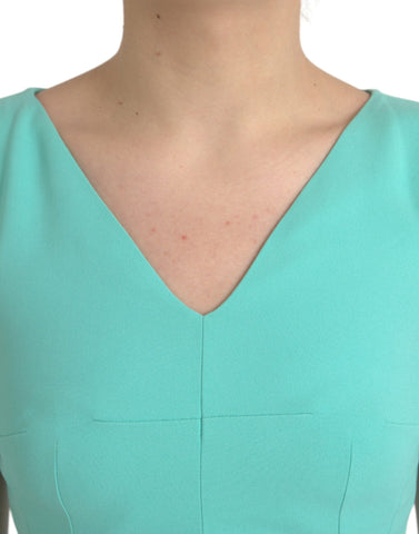 Dolce & Gabbana Green Viscose Sleeveless Bodycon Midi Dress