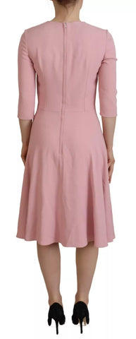 Dolce & Gabbana Pink A-line Flare Viscose 3/4 Sleeves Dress