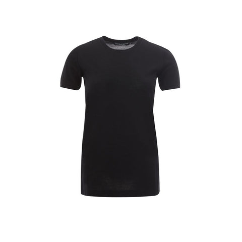 Dolce & Gabbana Black Cotton Tops & T-Shirt