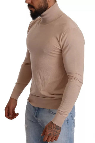 Dolce & Gabbana Beige Cashmere Turtleneck Pullover Sweater