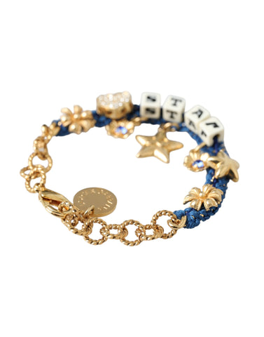 Dolce & Gabbana Gold Tone Brass Chain Star Fashion Bracelet