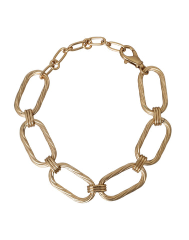 Dolce & Gabbana Gold Tone Brass Large Link Chain Jewelry Necklace