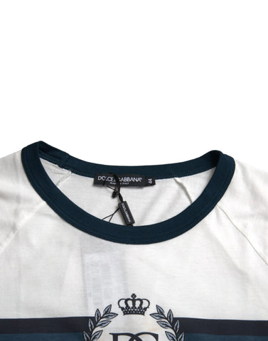 Dolce & Gabbana White D&G Logo Cotton Short Sleeves T-shirt