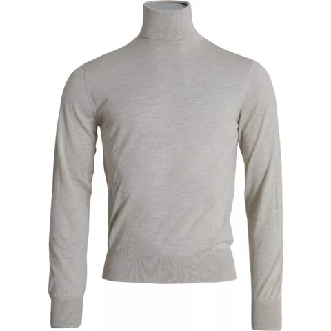 Dolce & Gabbana Pullover Beige Cashmere Turtleneck Sweater