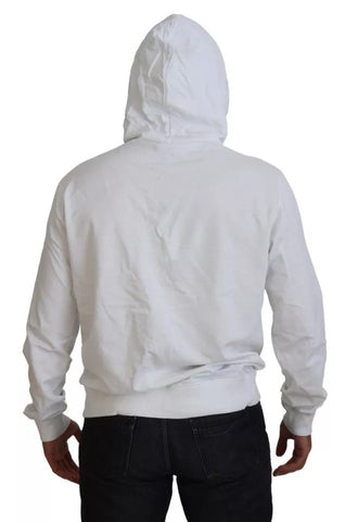 Dolce & Gabbana White Cotton Hooded Sweatshirt Sweater