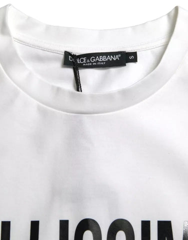 Dolce & Gabbana White Bellissima Cotton Crew Neck T-shirt