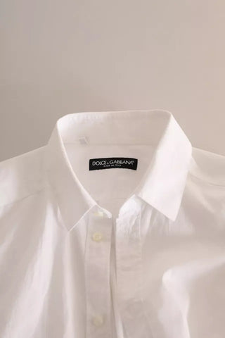 Dolce & Gabbana White Formal Cotton SlimFit Formal Dress Shirt