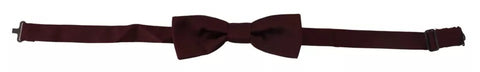 Dolce & Gabbana Bordeaux Silk Adjustable Neck Men Bow Tie