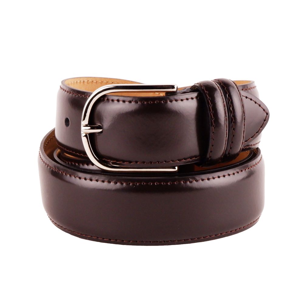 Made in Italy Elegant Smooth Brown Calfskin Belt