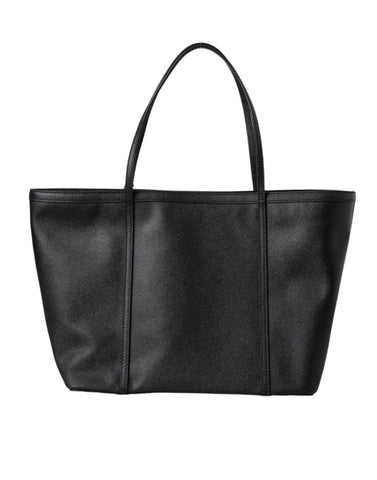 Dolce & Gabbana Black Leather Miss Escape Shopping Tote Women Bag