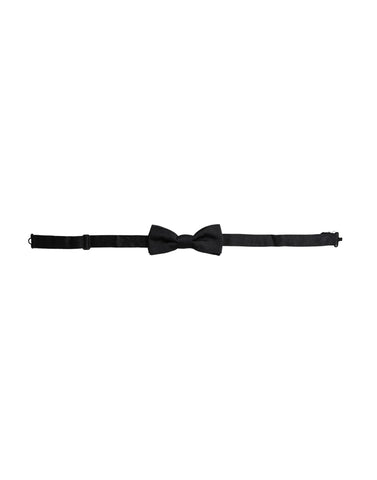 Dolce & Gabbana Black Silk Adjustable Neck Men Bow Tie