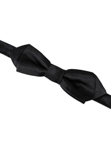 Dolce & Gabbana Black Silk Adjustable Neck Men Bow Tie