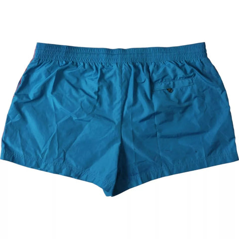 Dolce & Gabbana Turquoise DG Logo Beachwear Shorts Swimwear Men