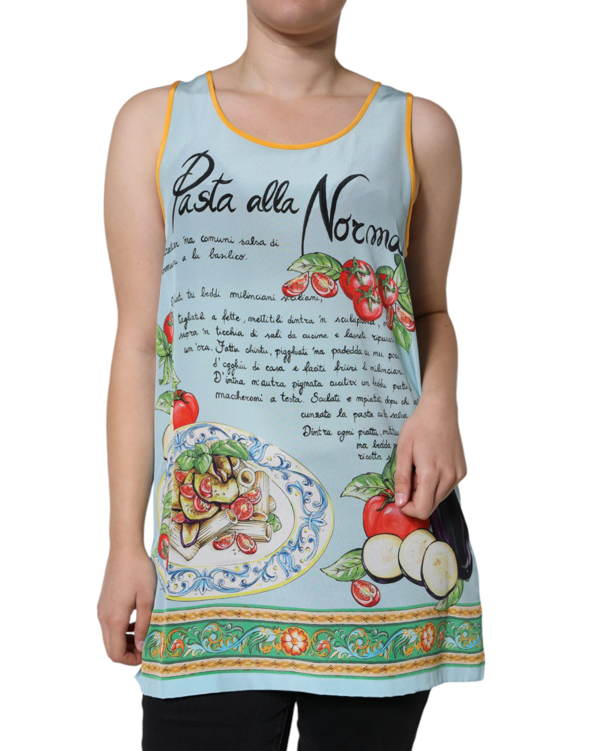 Dolce & Gabbana Multicolor Pasta Alla Norma Print Tank Top