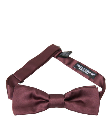 Dolce & Gabbana Brown Silk Adjustable Neck Men Bow Tie