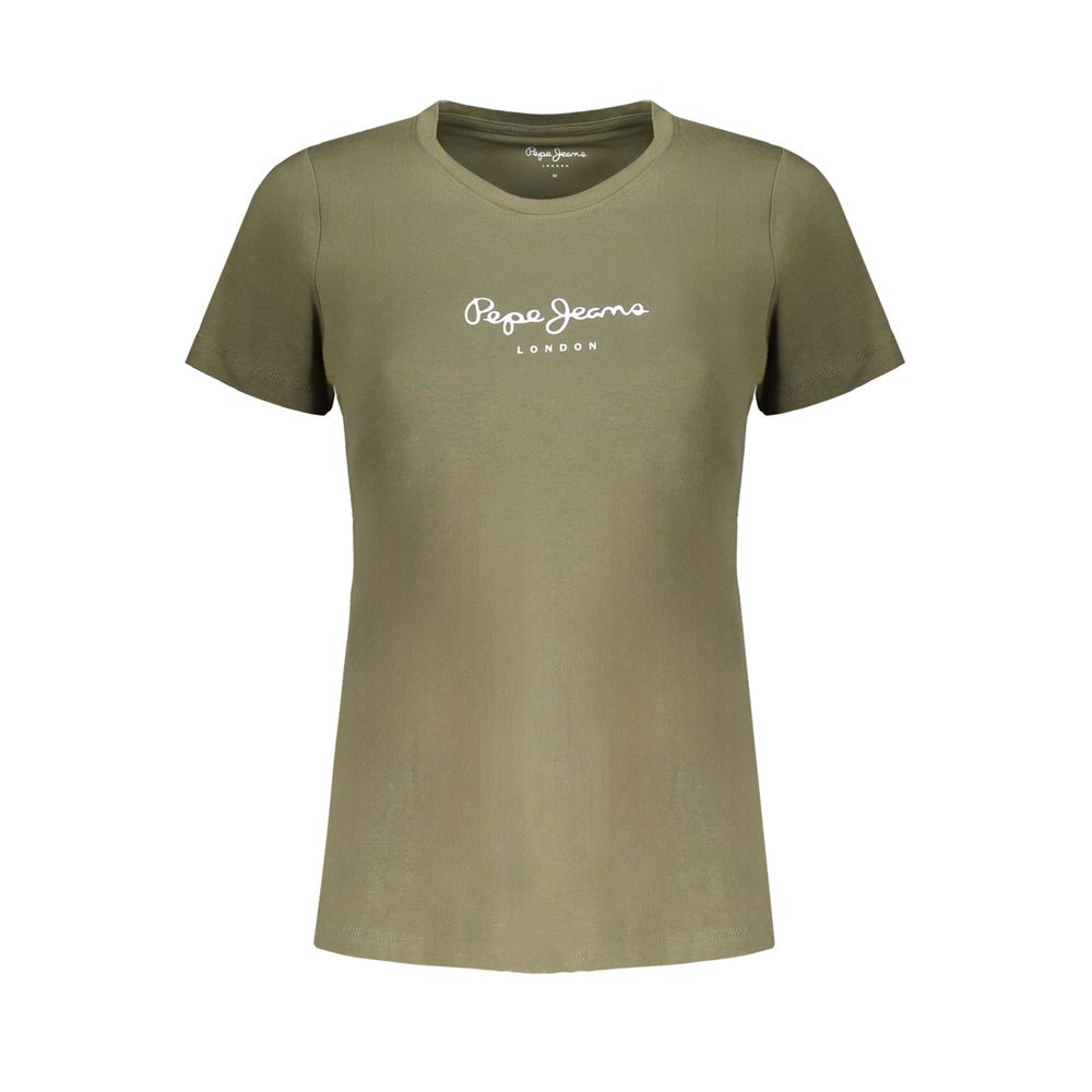 Pepe Jeans Green Cotton Tops & T-Shirt