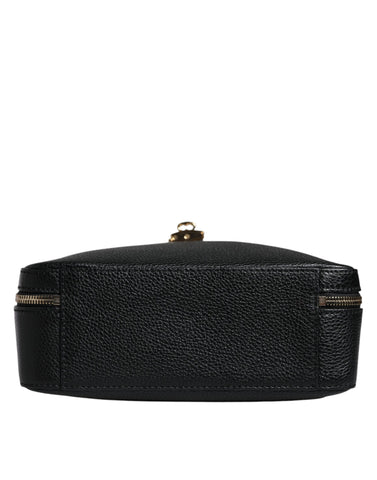 Dolce & Gabbana Black Calfskin Leather Welcome Handbag Bag
