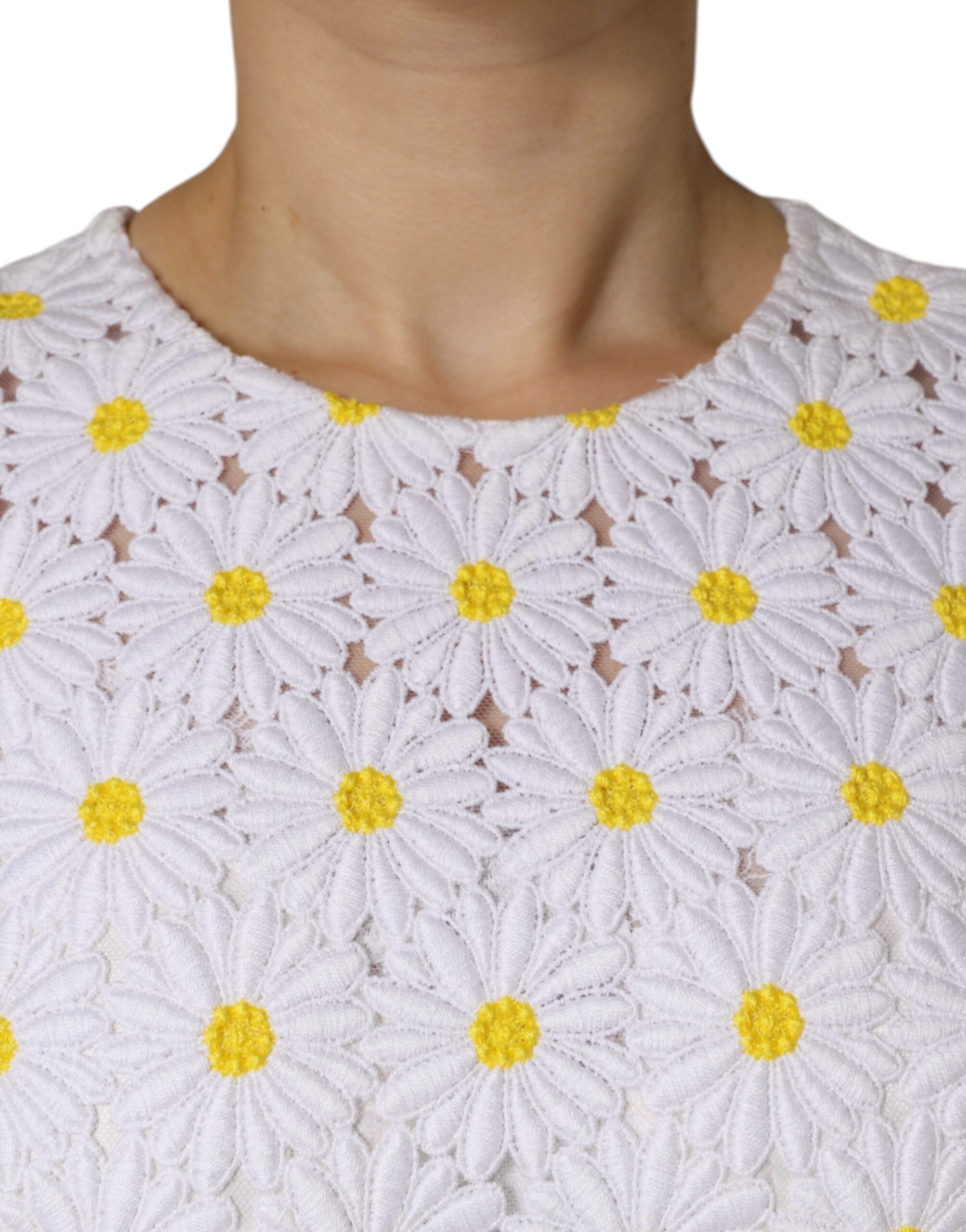 dolce white lace dress Dolce & Gabbana Long-sleeved Stretch Lace Dress