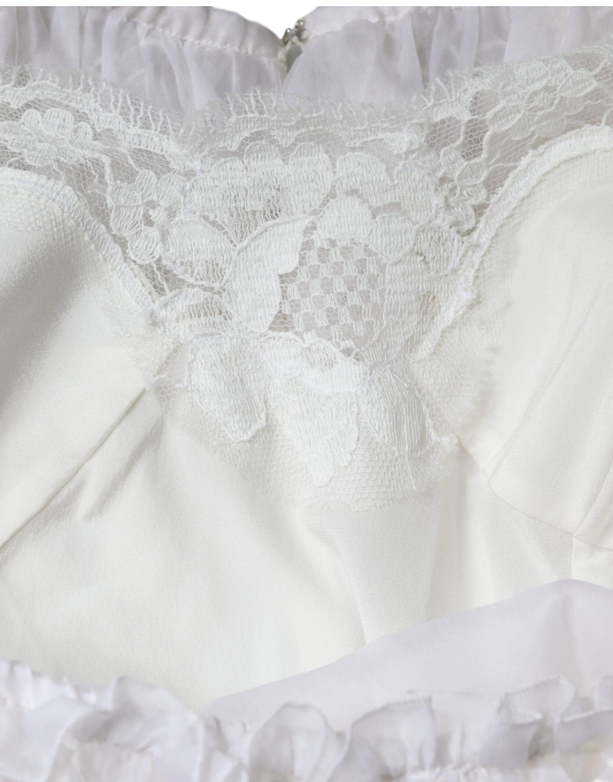 dolce and gabbana white lace corset dress Dolce & Gabbana Lace Dress With Corset Detailing