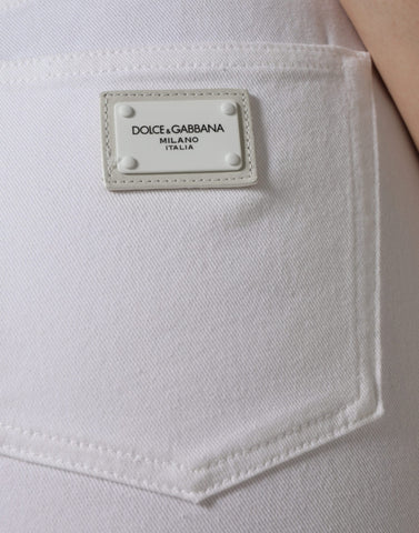 Dolce & Gabbana White Cotton Stretch AUDREY Skinny Jeans