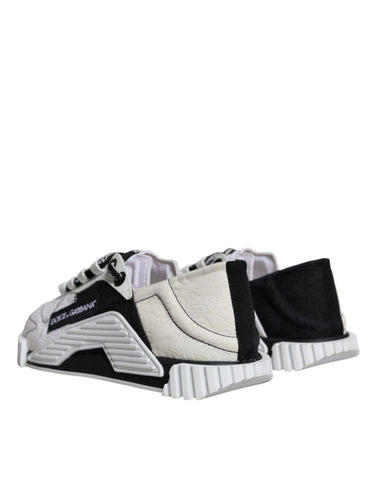 Dolce & Gabbana White Black Low Top NS1 Sneakers Shoes