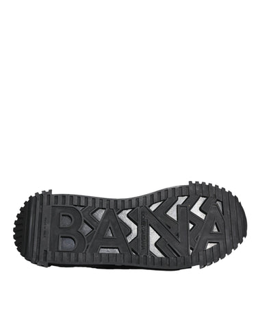 Dolce & Gabbana Black Logo Lace Up Low Top NS1 Sneakers Shoes