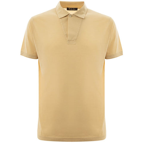 Loro Piana Yellow Silk Polo Shirt