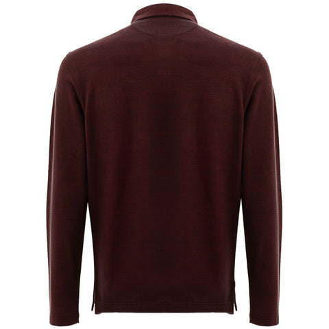 Corneliani Bordeaux Wool Polo Shirt