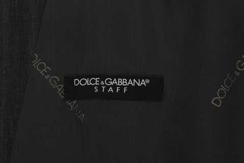 Dolce & Gabbana Elegant Gray Striped Single Breasted Vest