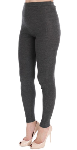 Dolce & Gabbana Chic Gray High Waist Cashmere Tights Pants