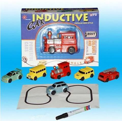 Engineering Vehicles Mini Magic Toy Truck Children's Inductive Truck Toys Figure Tank Car Pen Draw Lines Induction Rail Car