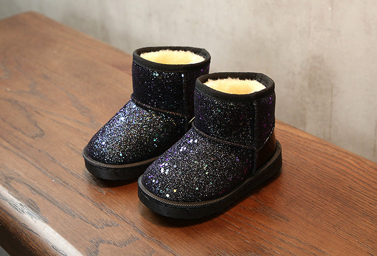 Children's snow boots in sequins