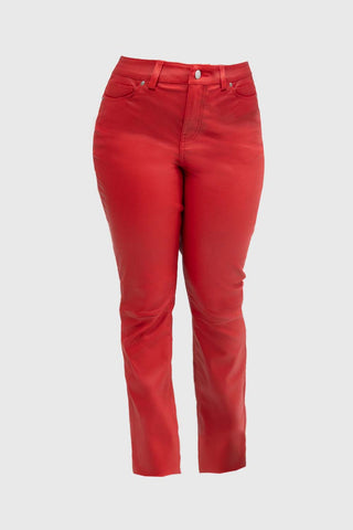 Arya Leather Pants Red