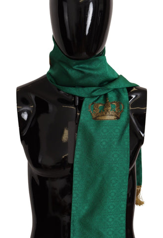 Dolce & Gabbana Elegant Green Silk Blend Men's Scarf