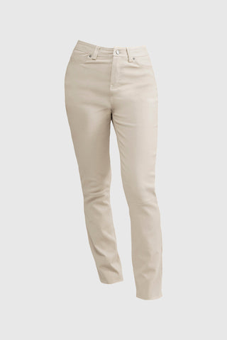 Arya Leather Pants WHITE DUSTY LIGHT