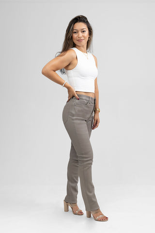 Arya Leather Pants Mole Grey