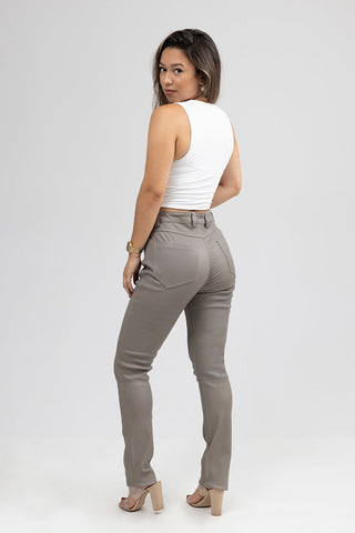 Arya Leather Pants Mole Grey